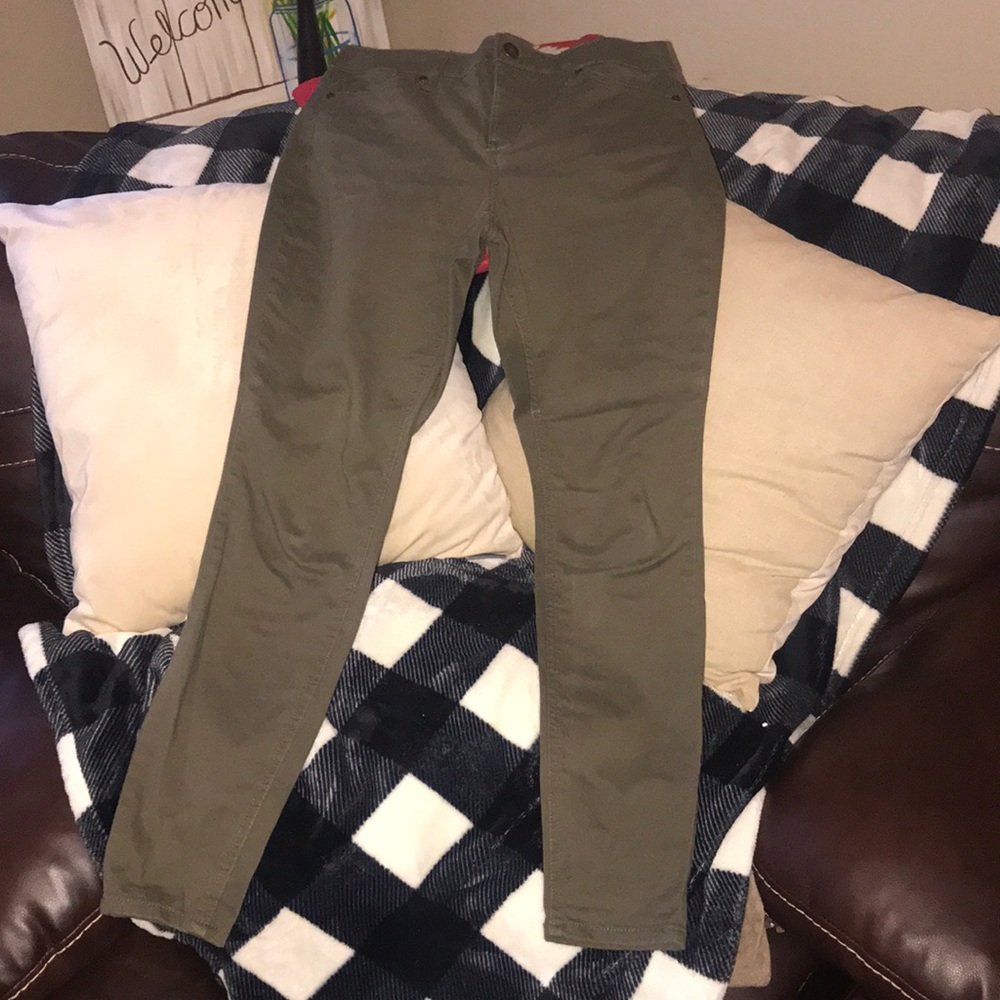 Olive Green Skinny Pants